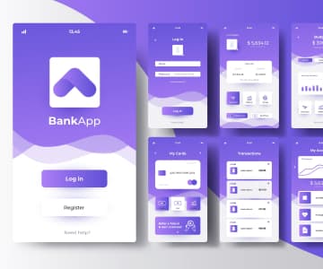 white and violet interface